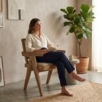 PRITI Rattan Chair with Arms (Solid Wood with cane ) - Image 2