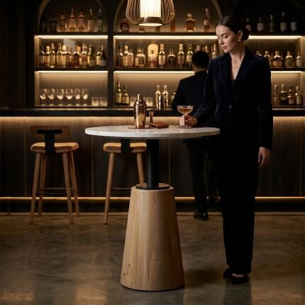 PRITI Genuine Marble Pedestal Dining Table