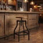 PRITI Adjustable Height Counter Stool with Metal Frame