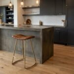 PRITI Upholstered Counter Stool with Metal Frame