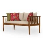 PRITI Sofa with Beige Fabric (Solid Wood ) - Image 9