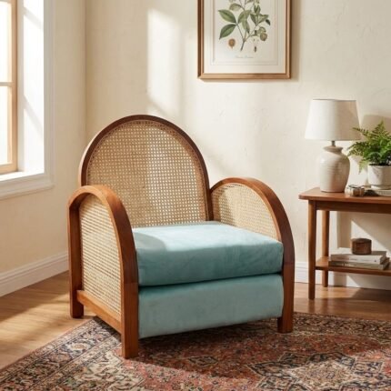 PRITI Lounge Chair (Cane with Solid Wood )