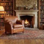 PRITI Ribbed Leather Armchair - Aged Tan - Image 3