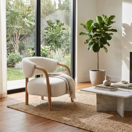 PRITI Upholstered chair (Solid Wood )