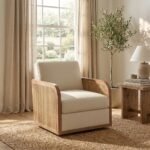 PRITI Upholstered Natural Cane Chair (Solid Wood ) - Image 2