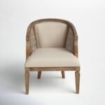 PRITI Wooden and Upholstered Cane Accent Chair (Solid Wood ) - Image 14