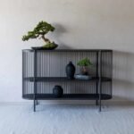 PRITI Handcrafted Wood and Steel Frame Console - Image 3
