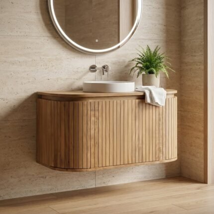 PRITI Suspended Bathroom Cabinet (Solid Wood )