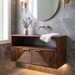 PRITI Suspended Bathroom Cabinet (Solid Wood )