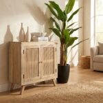 PRITI Two Door Rattan Sideboard & Buffet (Solid Wood & cane ) - Image 4