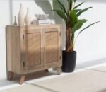 PRITI Two Door Rattan Sideboard & Buffet (Solid Wood & cane ) - Image 10