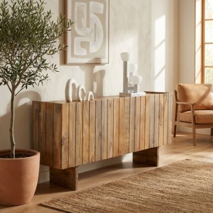 PRITI Wooden Sideboard (Solid Mango wood )