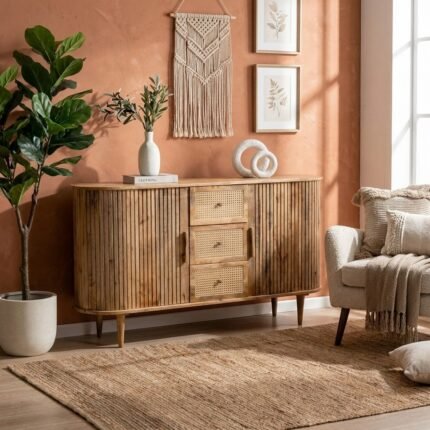 PRITI Wooden Sideboard (Solid Wood )