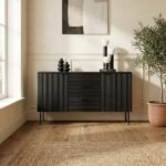 PRITI Black 3 Drawers & 2 Doors Sideboard (Solid Wood ) - Image 3