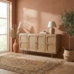PRITI Rattan Sideboard (Solid Wood with cane )