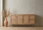 PRITI Rattan Sideboard (Solid Wood with cane )