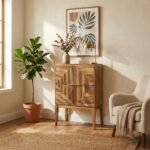 PRITI Tall Wooden Sideboard (Solid Wood ) - Image 2