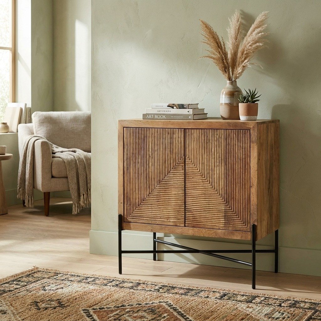PRITI Accent Cabinet (Solid Wood with iron Legs) PRITI Accent Cabinet (Solid Wood with iron Legs)