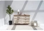 PRITI Six Drawers White Sideboard (Solid Wood ) - Image 14