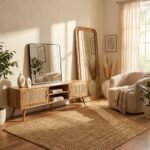 PRITI Rattan 2 Doors TV Console (Solid Wood & Cane ) - Image 4