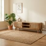 PRITI Rattan 2 Doors TV Console (Solid Wood & Cane )