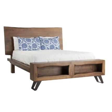 PRITI Solid Wood Platform Storage Bed