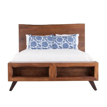 PRITI Solid Wood Platform Storage Bed