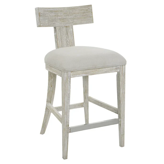 PRITI Upholstered 26'' Counter Stool with Solid Wood Frame