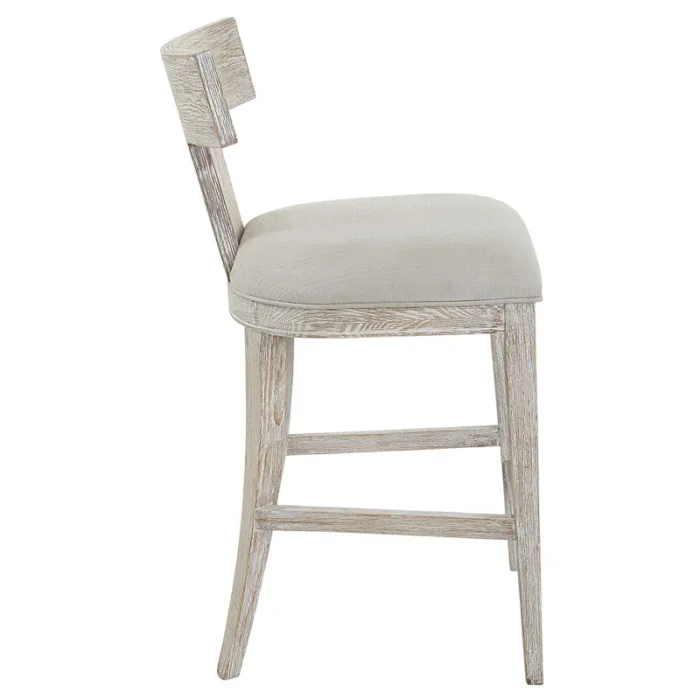 PRITI Upholstered 26'' Counter Stool with Solid Wood Frame