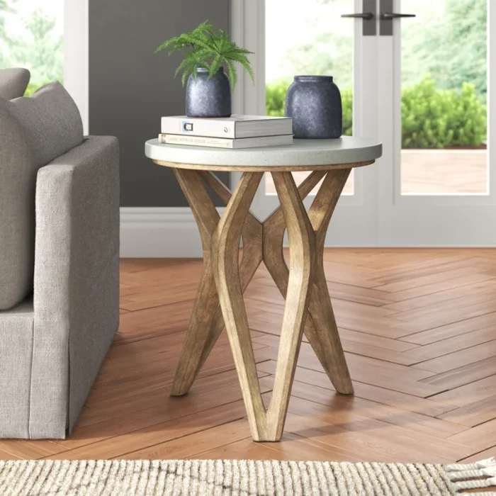 PRITI Stone Top End Table