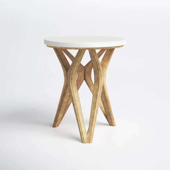 PRITI Stone Top End Table