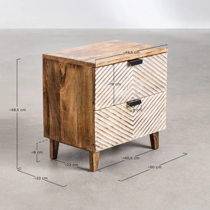 PRITI Wood Nightstand