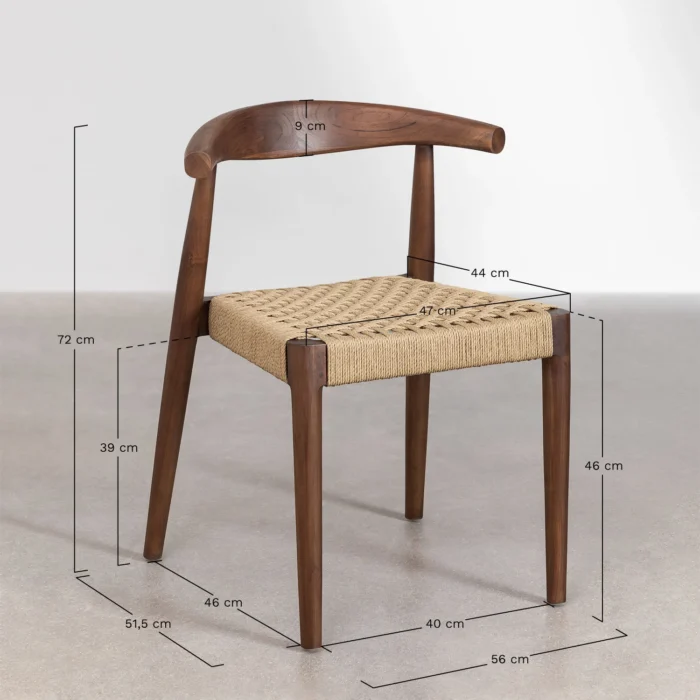 PRITI Dark Wood Dining Chair