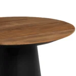 PRITI Brown Wood Round Side Table