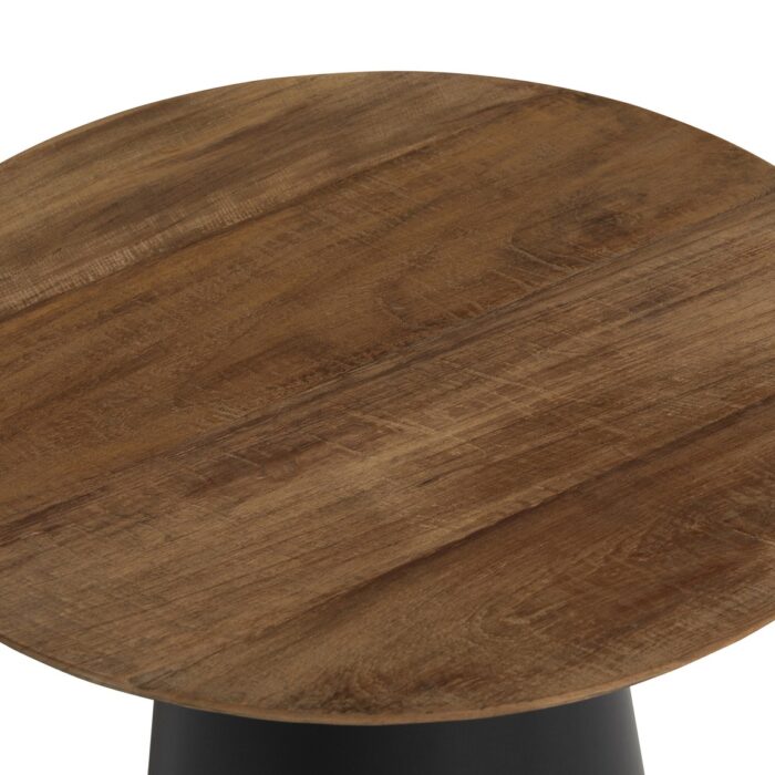 PRITI Brown Wood Round Side Table