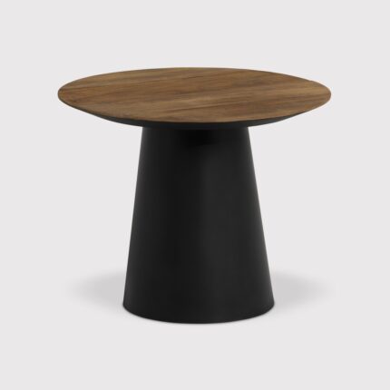 PRITI Brown Wood Round Side Table