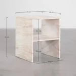 PRITI Travertine-Look Cement Bedside Table