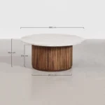 PRITI Round Marble and Wood Coffee Table