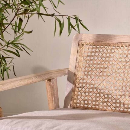 PRITI Wood & Cane Occasional Chair