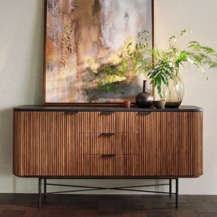 PRITI Fluted Reclaimed Wood Sideboard, 160cm