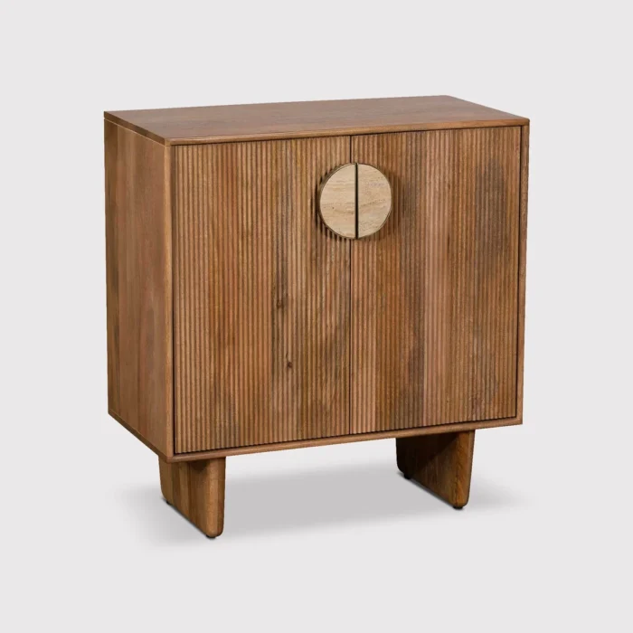 PRITI Brown Fluted Wood High Sideboard