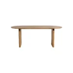 PRITI Natural Wood 200cm Curved Dining Table, Seats 4-6