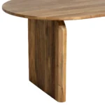 PRITI Natural Wood 200cm Curved Dining Table, Seats 4-6