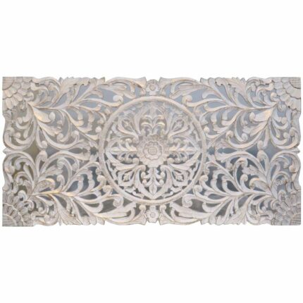 PRITI Headboard Home Decor White Golden Wood