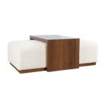 PRITI Sliding Ottoman w Caster Wheels and Table Top