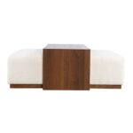 PRITI Sliding Ottoman w Caster Wheels and Table Top