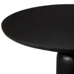 PRITI Contemporary Round Wooden Dining Table in Refined Black Finish