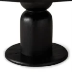 PRITI Contemporary Round Wooden Dining Table in Refined Black Finish