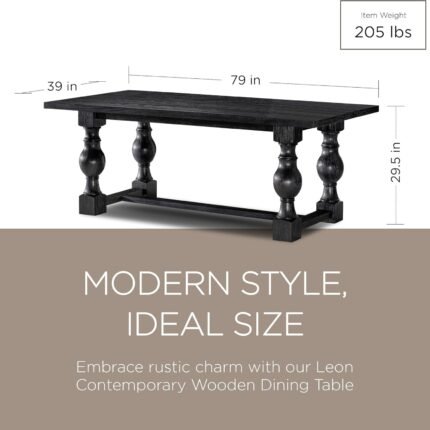 PRITI Traditional Rectangle Wooden Dining Table