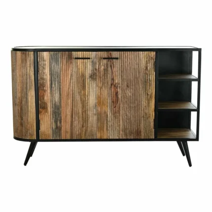 PRITI Sideboard Home Decor Brown Black Metal Wood